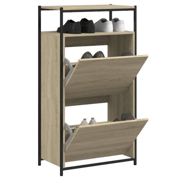 vidaXL Schuhschrank Sonoma-Eiche 60x34x112 cm Holzwerkstoff, 840030
