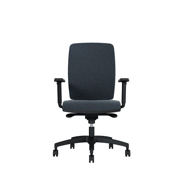 Bisley Bürodrehstuhl Cometa, Gepolsterte Rückenlehne, Höhenverstellbare Armlehnen, Kunststofffußkreuz, TN9808 black pepper, COMEGKLTN9808