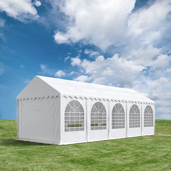 Toolport 6x10 m Partyzelt, PVC-Plane 500 g/m², feuersicher weiß, 4791