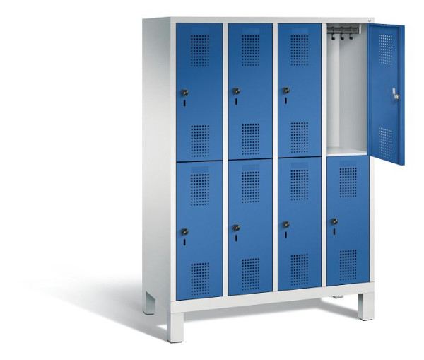 C+P Spind doppelstöckig Evolo, H1650xB1190xT500mm, Farbe: Lichtgrau / Enzianblau, 483106-40 S10029