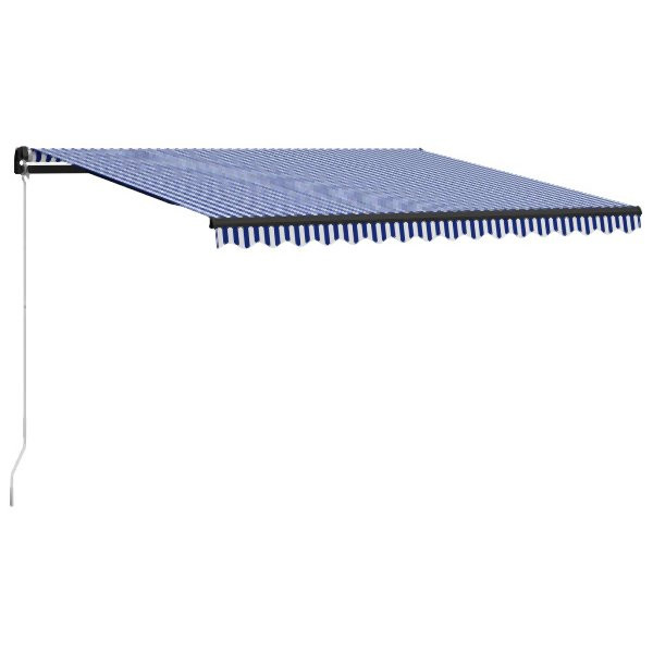 vidaXL Einziehbare Markise Handbetrieben 400×300 cm Blau und Weiß, 3055190