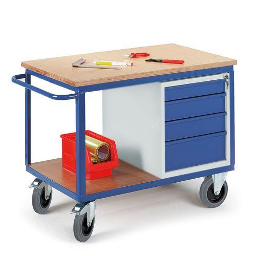 Rollcart Werkstattwagen mit Schubladenschrank (1250x700), Tragkraft: 600 kg, 07-4308