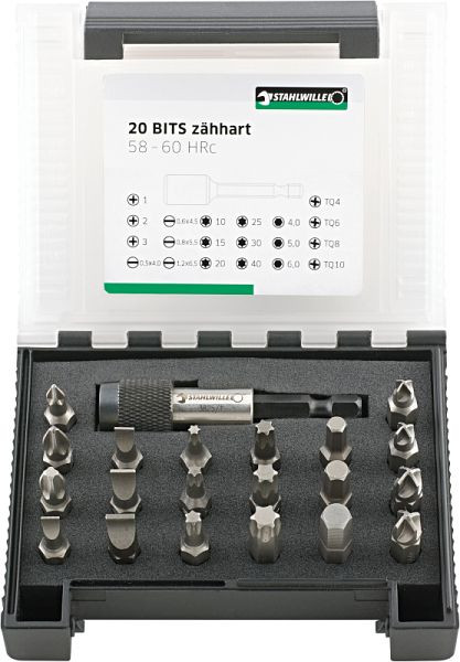 STAHLWILLE 6,3 mm (1/4") Bit-Box Nr.1204/21-2 21-teilig, 96080122