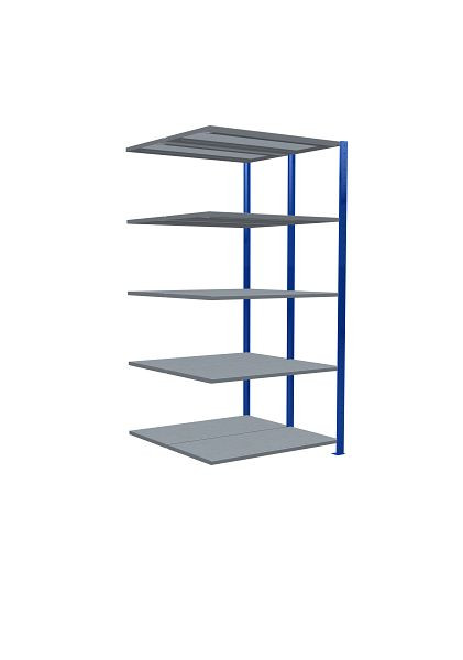 Schulte Anbauregal, Steck-Doppelregal MULTIplus150, 2000 x 1000 x (2x500) mm, 2x5 Fachböden, Längenriegel, RAL 5010 enzianblau/verzinkt, 33155-B