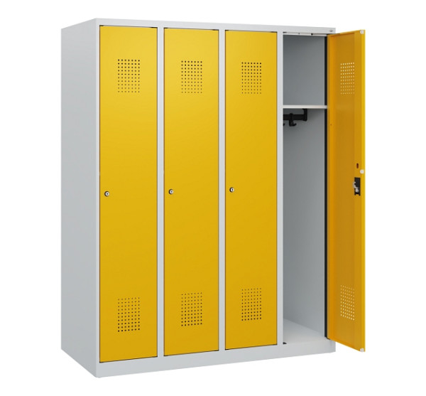 C+P Spind Evolo PLUS, 4 Abteile, 1530x1200x500mm, 7035/1004, Zylinderschloss, 0490005-40 S10018