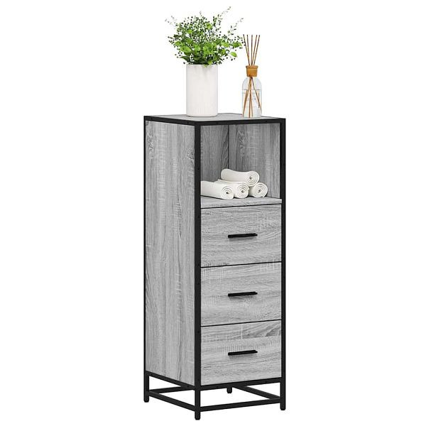 vidaXL Badschrank Grau Sonoma 35x37,5x100 cm Holzwerkstoff, 849252