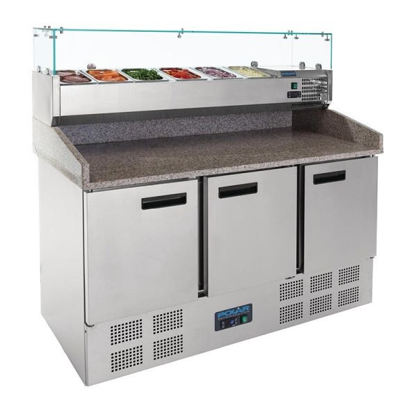 Polar Thekenkühltisch für Pizzen und Salate 368L, CN267