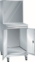 LISTA Computerschrank fahrbar 36x36E (BxTxH) 717x725x1837mm D/Schuko Farbe: Lichtgrau, 17.617.020