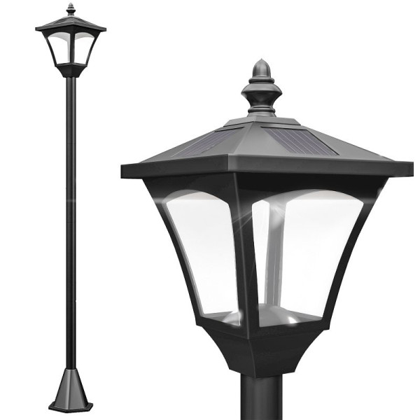 Outsunny LED Solar Gartenlaterne, Stehleuchte aus Edelstahl Gartenlampe 120 cm hoch Windlicht Außenleuchte IP44, Solarlampe mit Lichtsensor, 842-107