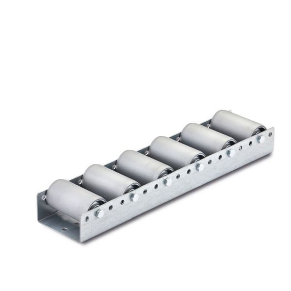 Torwegge Palettenrollschiene-Groß, Gesamtbauhöhe 82 mm, Teilung 100 mm, Rollentyp NR210/60/10 Stahlröllchen, Lagerung Kugellager, 0040336