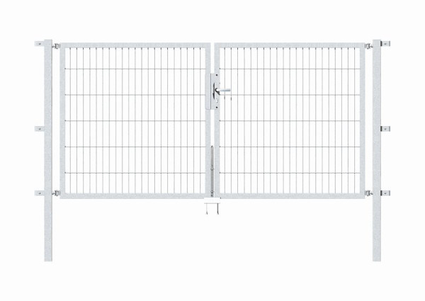 Alberts Doppeltor Flexo mit Zubehör, Breite 250 cm, Höhe: 120 cm, feuerverzinkt, 647902