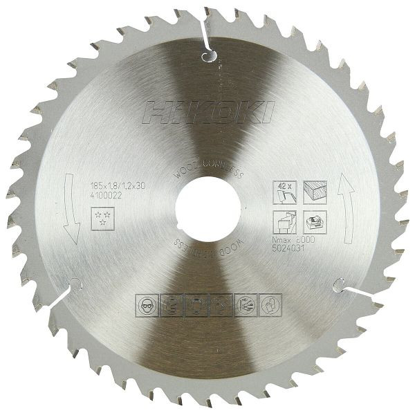 HiKOKI TCT Kreissägeblatt Holz 185x30 z42 Flach- / Wechselzahn, 4100022