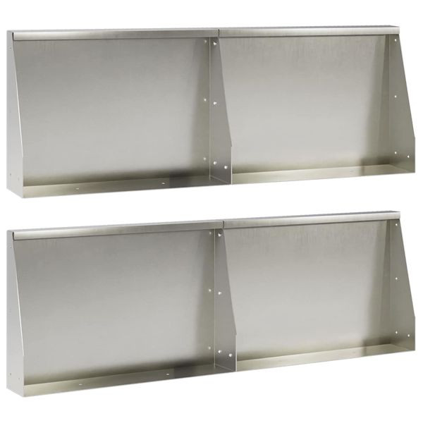 vidaXL Stützmauer 4-teilig 60 x 12 x 50 cm Edelstahl Silber, 3449090