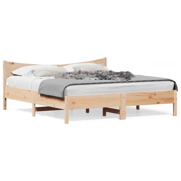 vidaXL Massivholzbett mit Kopfteil 180x200 cm Kiefer, 3216360