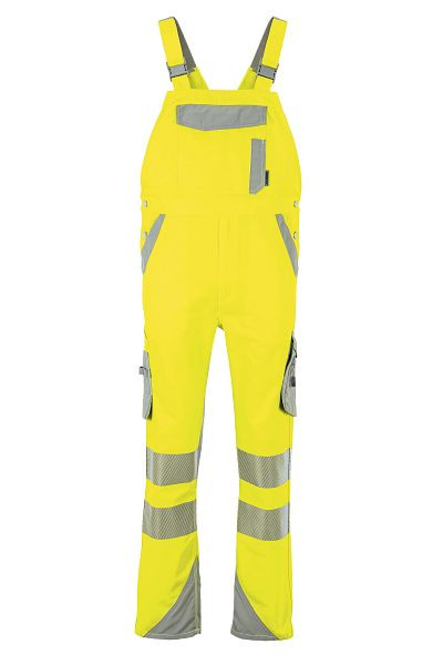 Planam Norit Warnschutz Herren Latzhose gelb/zink 58, 5931058
