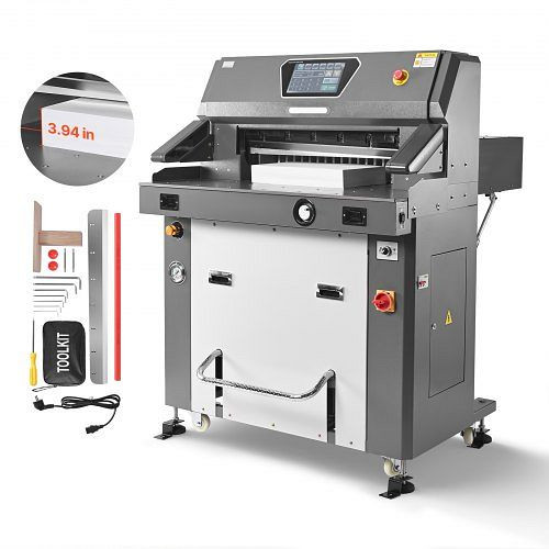 VEVOR hydraulische Papierschneidemaschine, 66 cm Schnittbreite, 10 cm Stärke, Guillotine mit Infrarot & Ersatzklinge, DDQZJSKYYQZJJ6QN6001V2