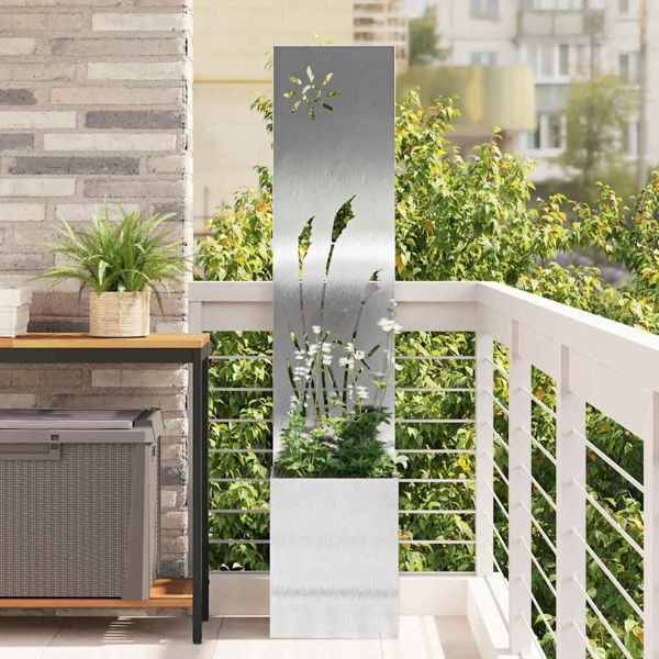 vidaXL Garten Sichtschutz-Leinwand Silber 32 x 140 cm Verzinkter Stahl, 876362