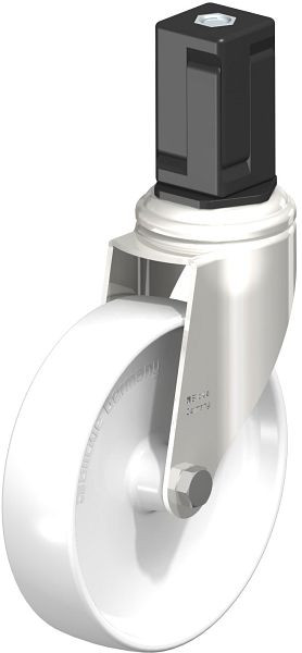 Blickle LKRXA-PO 126G-11-EXV17 Edelstahl-Apparate-Lenkrolle mit Expander, Polyamid, Weiß, 845686