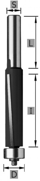 Edessö Bündigfräser HW Z2 mit Kugellager, A: 19,05, B: 50,8, GL 92, C: 12, 107219112