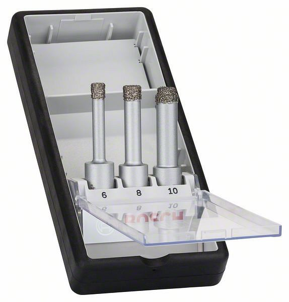 Bosch Diamanttrockenbohrer-Set Robust Line Easy Dry Best for Ceramic, 3-teilig, 6-10mm, 2608587145