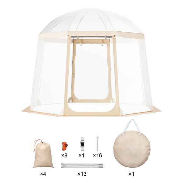 VEVOR Pop-Up-Pavillon Camping Kuppel Bubble Zelt 4-8 Personen 3x3x2,1m, BWZPZXZTMYX14FZKQV0