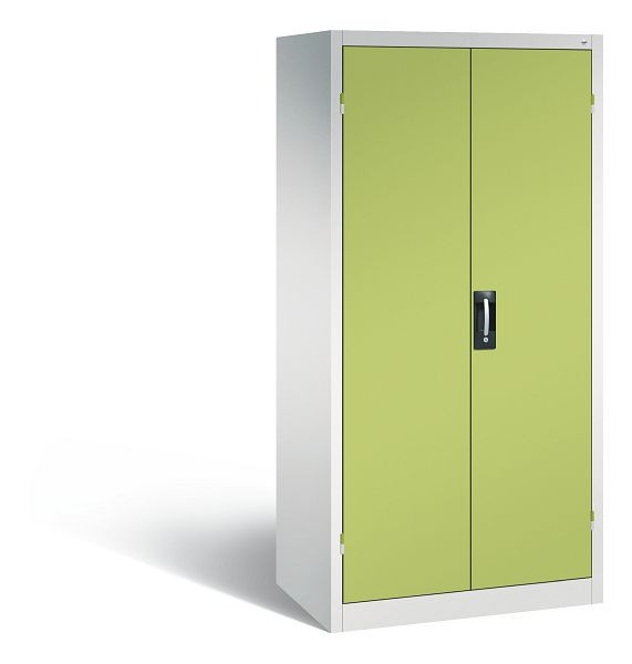 C+P Büro-Drehtürenschrank Acurado, H1950xB930xT600 mm, Lichtgrau/Viridingrün, 9290-05 S10051