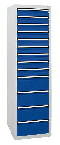 stumpf Schubladenschrank Serie STS 410, RAL 7035/5010, 13 Schubladen (9x100, 4x200 mm), 7105874