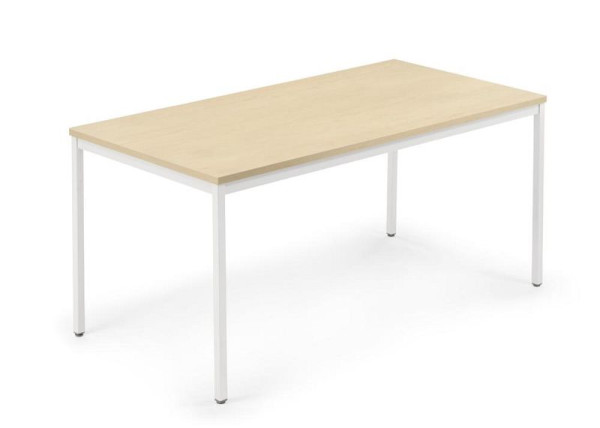 Deskin Konferenztisch PROFI MODUL, Platte Ahorn, Gestell Weiß RAL 9016, B 1600 x T 800 x H 728 mm, 359339