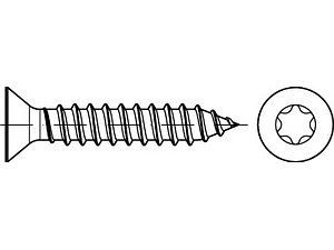 Senk-Blechschrauben DIN 7982 Stahl 3,9 x 16 -C-T20 galvanisch verzinkt passiviert VE=S (1000 Stück)