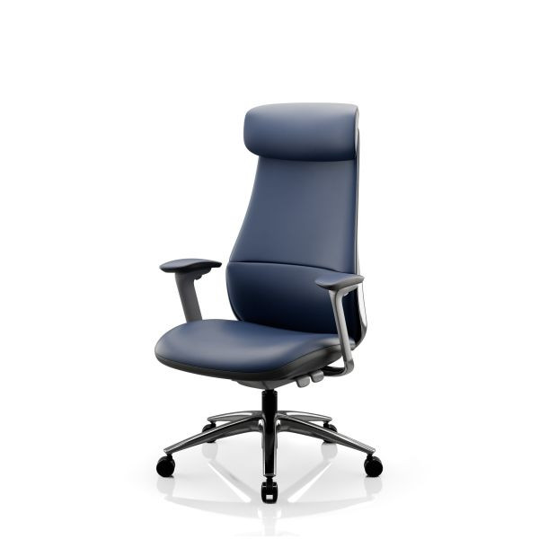 Jan Nowak Leder-Chefsessel, Blau, COMMAND, Belastbarkeit bis 200 kg, 2544