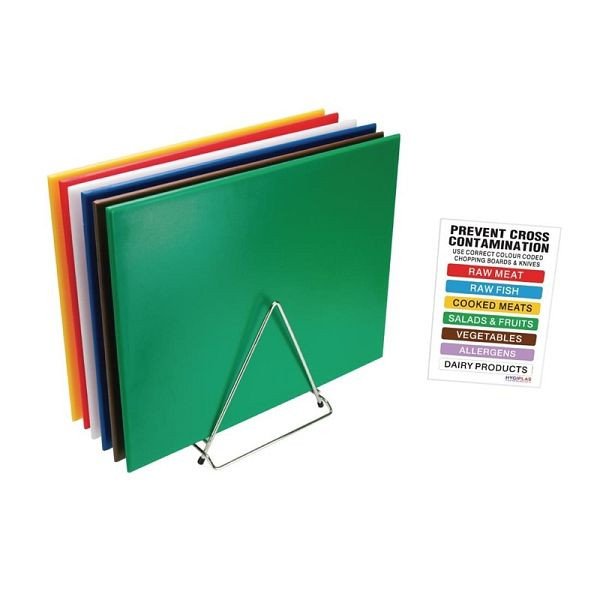 Hygiplas großes Schneidebretter Set mit hoher Dichte inklusive Ständer und Poster, CH302