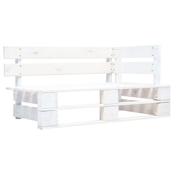 vidaXL Outdoor-Eckbank Paletten Holz Weiß, 45760