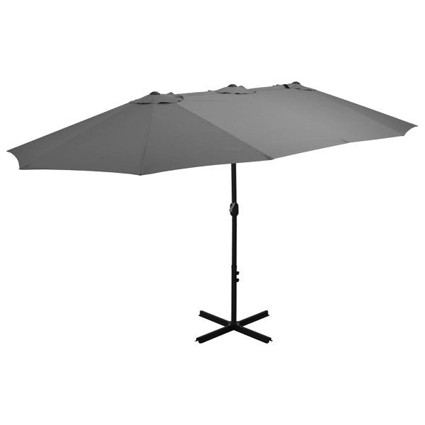 vidaXL Sonnenschirm mit Aluminium-Mast 460 x 270 cm Anthrazit, 44869