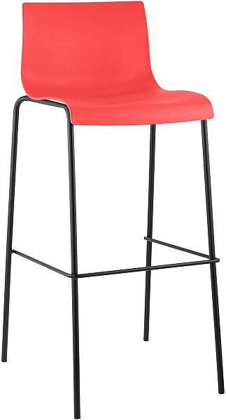 CLP Barhocker Hoover 4-Fuß Gestell schwarz, rot, 301719