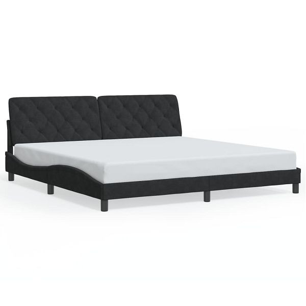 vidaXL Bettgestell mit Kopfteil Schwarz 200x200 cm Samt, 3207943