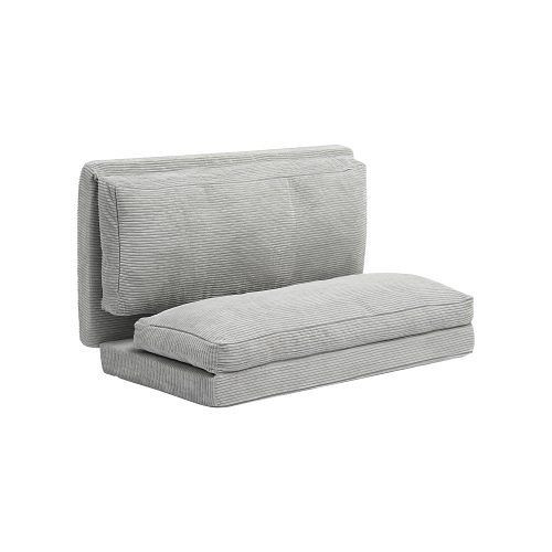 VEVOR 3 in 1 Klappsofa, faltbar, mit 2 Kissen & waschbarem Bezug, 25D Memory Foam, Hellgrau (Full/2410x1360x120mm), ZDSFDDDZDDFUE1ABFV0