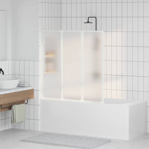 vidaXL Badewannenbildschirm Matt 120 x 117 cm Aluminium & PP-Paneel, 42023504