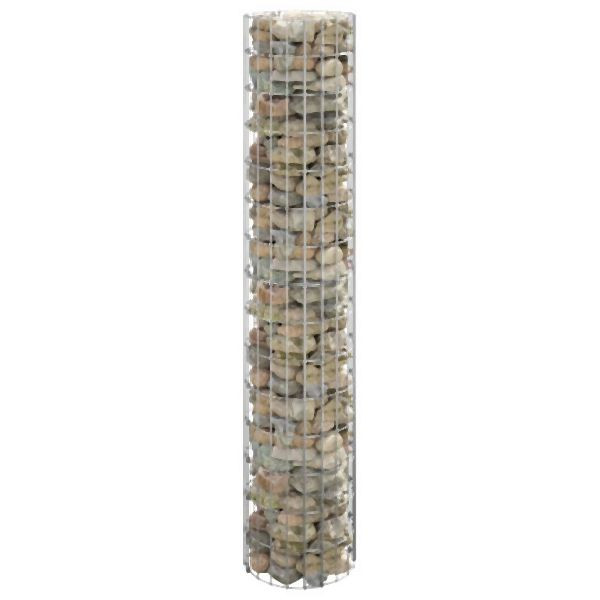 vidaXL Gabionen-Säule Rund Verzinkter Stahl Ø30x150 cm, 152013