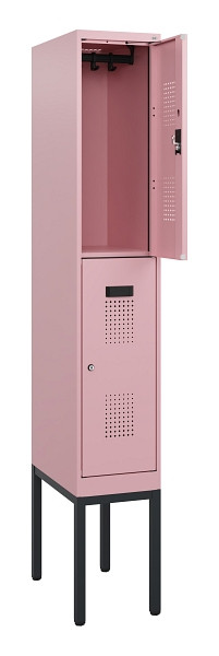 C+P Doppelstock-Spind Evolo PLUS, Gestell, 2 Fächer, 1950x300x500mm, 3015/3015, Zylinderschloss, 0493305-10 S10072
