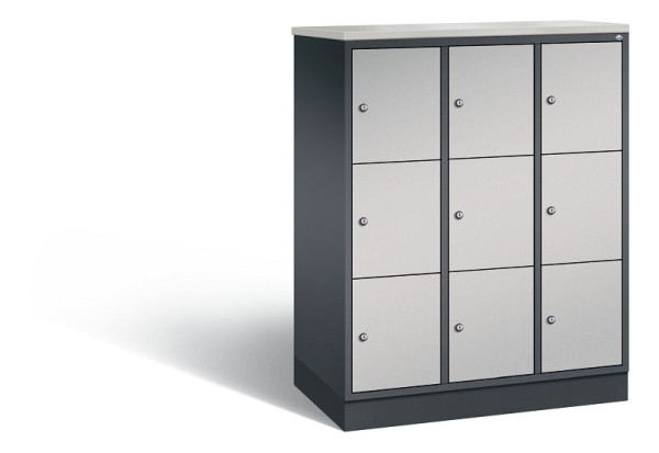 C+P Schließfachschrank Intro, H1255xB920xT490mm, Farbe: Schwarzgrau / Weißaluminium, 8573-301 S10341