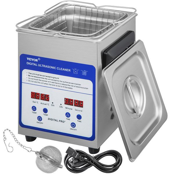 VEVOR Ultraschallreinigungsgerät 2 L, 60 W, aus Edelstahl, QXJ2L316-220VKD5HV2