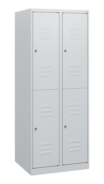 C+P Doppelstöckiger Spind Classic PLUS, 2 Abteile, 1530x600x500mm, 7035/7035, Zylinderschlösser, 0803005-20 S10030