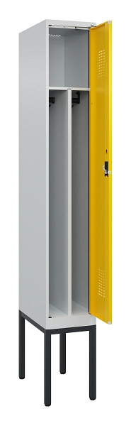 C+P Spind Evolo PLUS, Gestell, 1 Abteile, 2120x300x500mm, 7035/1023, Verschluss Zylinderschloss, 0490307-10F S10028