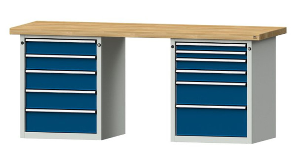 ANKE Werkbänke Kombiwerkbank, Modell 841 V, 2000 x 700 x 850 mm, RAL 7035/5010, BMP 50 mm, 415.114