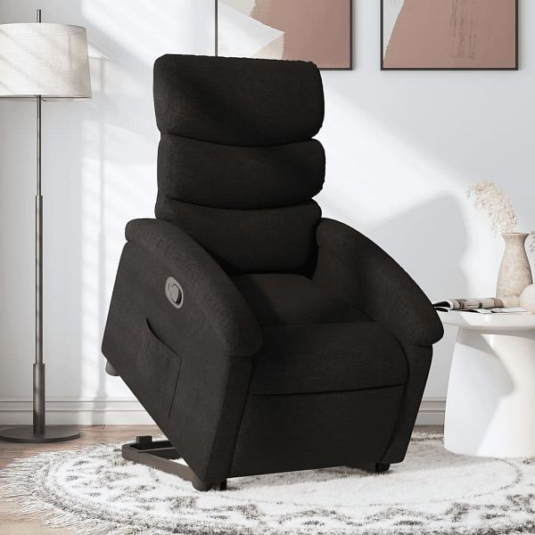vidaXL Relaxsessel mit Aufstehhilfe Schwarz Stoff, 3203980