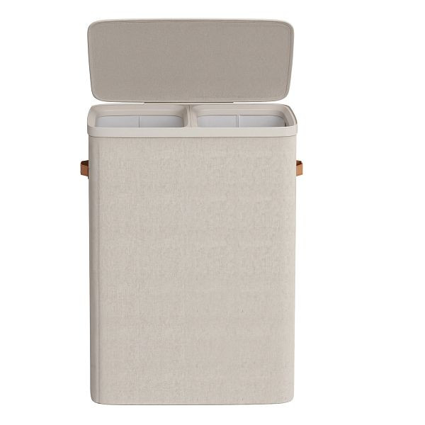SONGMICS Wäschekorb, Cappuccino Beige, 56x40x75 cm, LCB813L01