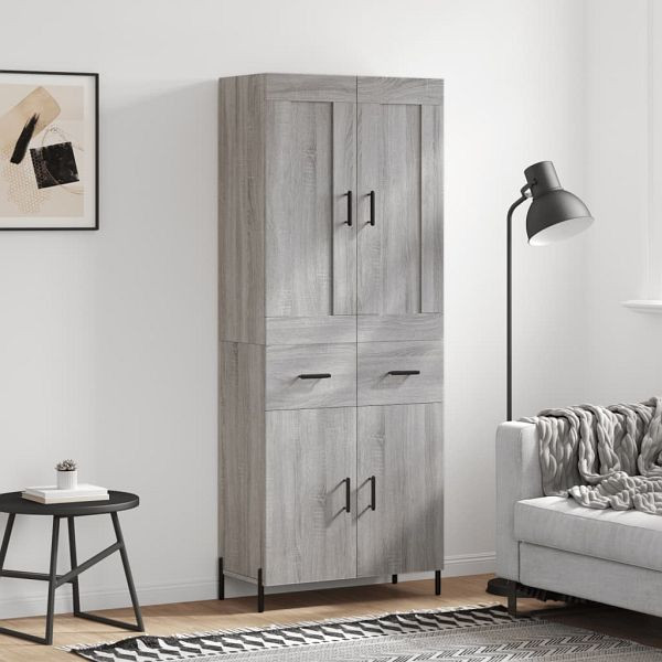 vidaXL Highboard Grau Sonoma 69,5x34x180 cm Holzwerkstoff, 3199887