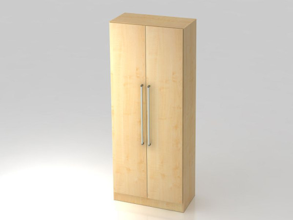Hammerbacher Garderobenschrank 5OH, Sockelblende, Chromgriff Ahorn/Ahorn, 80x42x200,4 cm (BxTxH), V7200/3/3/CE