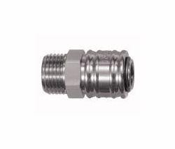 Riegler Schnellverschlusskupplung NW 7,2, Messing vernickelt, Außengewinde, 107279