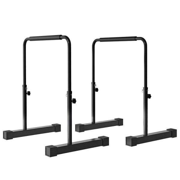 SPORTNOW Dip Station, höhenverstellbar 80-105 c, leicht, rutschfest, bis 120 kg, Stahl, Schwarz, A91-345V00BK